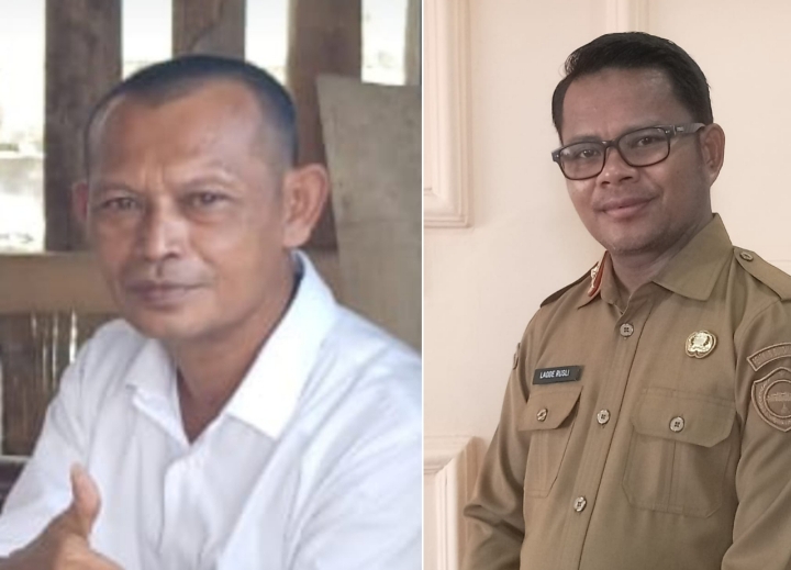 Kiri Kepala Bidang Pencegahan dan Pengendalian Penyakit, Muslihin Mahmud, S.KM. Kanan : Kepala Dinas Kesehatan Kabupaten Buton Selatan (foto IST)